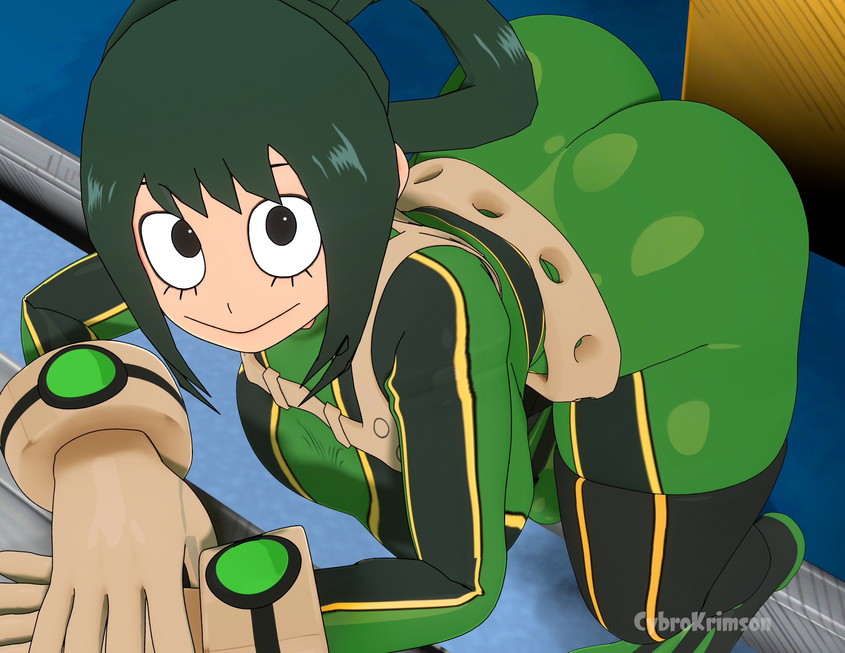 3d, ass, breasts, curvaceous, curvaceous female, curvaceous figure, curves, curvy, curvy body, curvy female, curvy figure, curvy hips, cybrokrimson, female, hair, lips, my hero academia, thick, thick ass, thick butt, thick hips, thick legs, thick thighs, tsuyu asui, wide hips, wide thighs