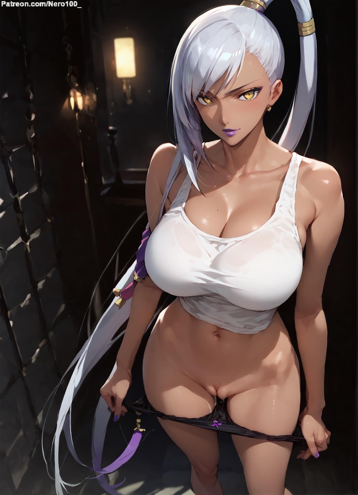 1girls, 2d, ai generated, ass, big ass, big breasts, breasts, code geass, completely naked, completely nude, completely nude female, curvaceous, curvaceous female, curvaceous figure, curvy, curvy figure, dark skin, dark-skinned female, female, female only, high quality, hourglass figure, huge breasts, inviting to sex, large breasts, light skin, light-skinned female, lips, long hair, long ponytail, mature, mature female, mature woman, milf, mommy, naked, nipples, nude, nude female, pale-skin, pale-skinned female, ponytail, posing, pussy, sagging breasts, seductive, seductive look, sexy pose, silver hair, stable diffusion, tagmeo, thick ass, thick butt, thick thighs, thighs, vagina, villetta nu, white hair, wide hips, yellow eyes