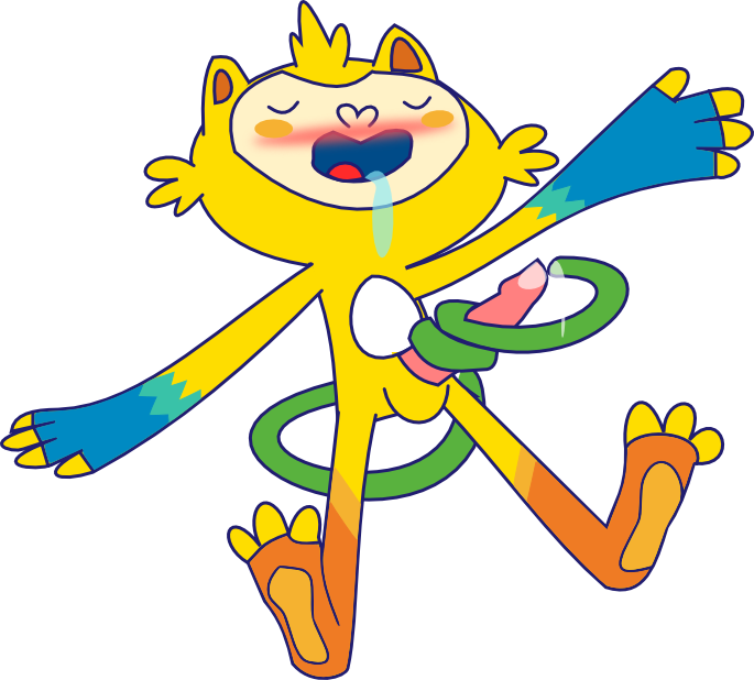 1boy 2015 2016_rio_olympics anthro barbecue_(artist) blush closed_eyes cum drooling edit feline male male_only mammal mascot masturbation olympics penis saliva smile solo tapering_penis vinicius_(mascot)