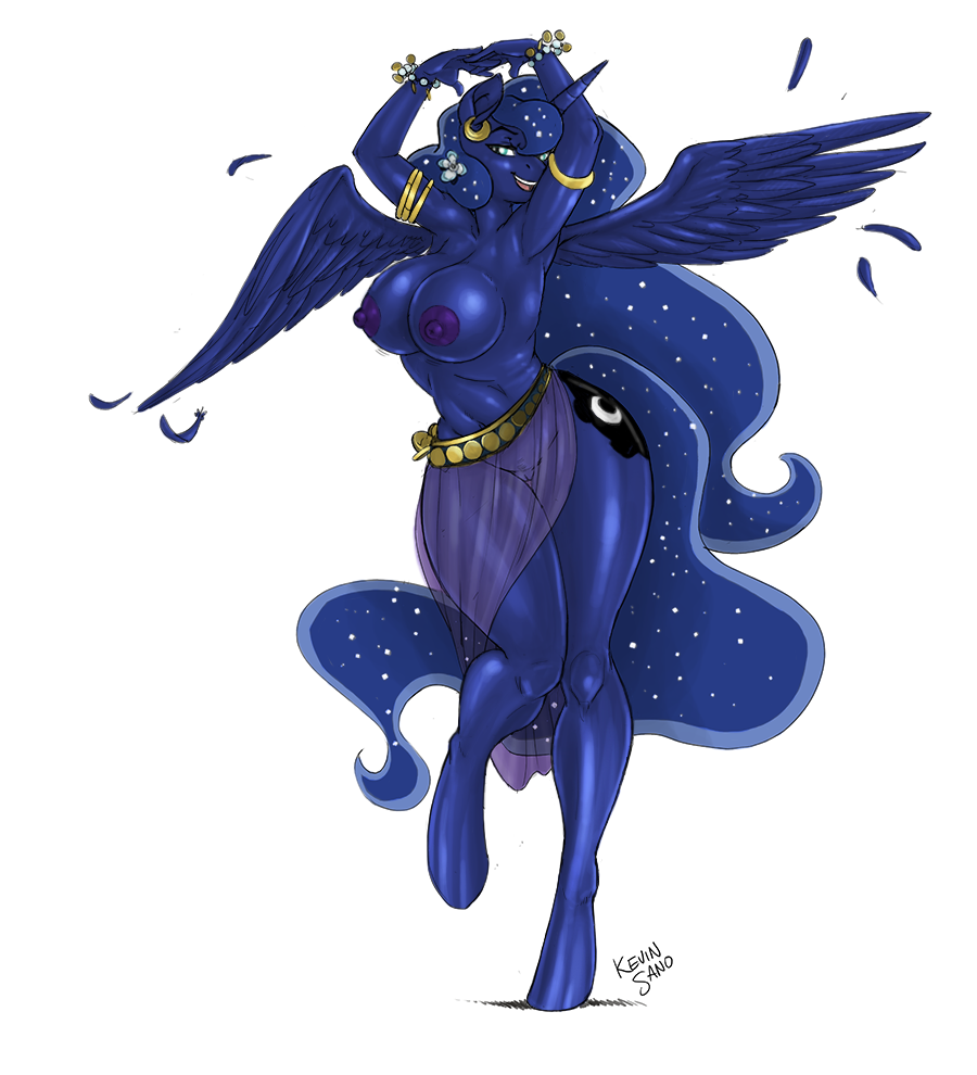 2014 alicorn anthro anthrofied big_breasts breasts calves clothed clothing equine female friendship_is_magic hair half-dressed horn kevinsano long_hair mammal monochrome my_little_pony nipple_bulge nipples plain_background princess_luna_(mlp) purple_nipples pussy seriousb skimpy smile solo thick_thighs topless translucent voluptuous white_background wide_hips wings