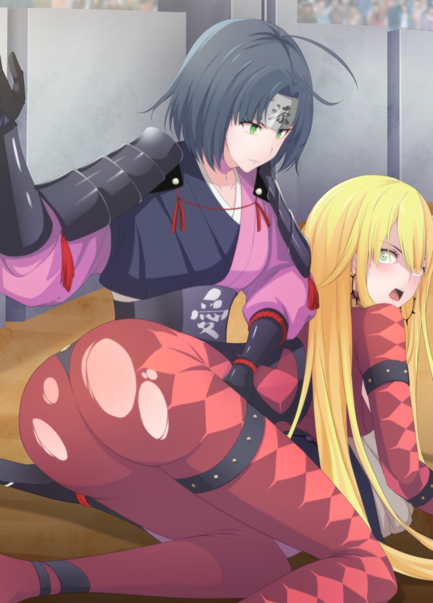 elizabet_bathory elizabeth_bathory_(majo_taisen) majo_taisen spanking tomoe_gozen tomoe_gozen_(majo_taisen) yuri