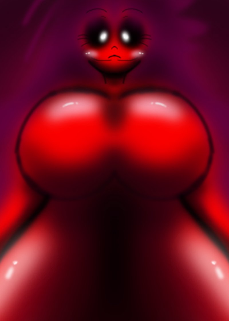 big_breasts blush earthbound giygal giygas giygas_(giygal) looking_at_viewer milf mommy pov pov_eye_contact purple_hair red_skin smiling towering