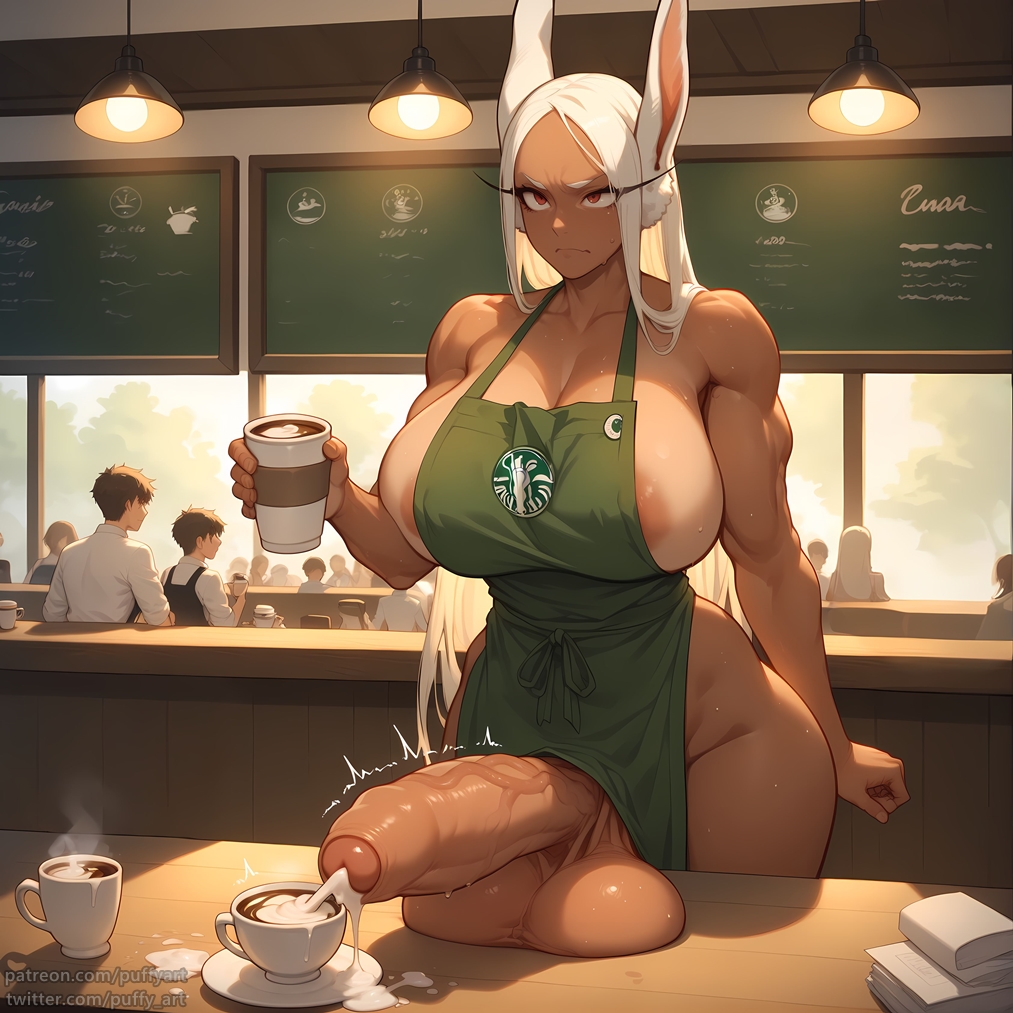 1futa ai_generated annoyed apron apron_between_breasts apron_lift apron_only areola areolae balls barista big_areola big_balls big_breasts big_nipples big_penis big_thighs bored breasts bunny_ears cafe clothing_lift coffee coffee_cup coffee_mug collarbone cream cum cum_collecting cum_drip cum_in_coffee cum_in_container cum_in_cup cum_mug cum_stain cumming cumshot dark-skinned_futanari dark_skin ejaculating ejaculating_cum ejaculation erect_nipples erect_penis erection foreskin futa_only futanari hands-free handsfree_ejaculation hanging_breasts holding holding_cup holding_object hourglass_figure huge_balls huge_breasts huge_cock huge_testicles hyper hyper_breasts hyper_penis indoors ineffective_clothing lips long_hair long_penis looking_up massive_balls massive_breasts massive_penis massive_thighs mirko miruko mostly_nude motion_lines muscular_futanari my_hero_academia naked naked_apron nipple_bulge nipple_slip nipples nipples_visible_through_clothing no_bra orgasm orgasm_control penis penis_out pout public public_nudity puffyart rumi_usagiyama sagging_balls shiny_skin side_boob sideboob solo solo_focus solo_futa standing starbucks sweat sweatdrop sweating tan_lines thick thick_cum thick_hips thick_penis thick_thighs thighs tired tremble_lines tremble_spikes trembling trembling_penis uncut uniform veins veins_on_dick veiny veiny_penis very_long_hair voluptuous voluptuous_female voluptuous_futanari wide_hips