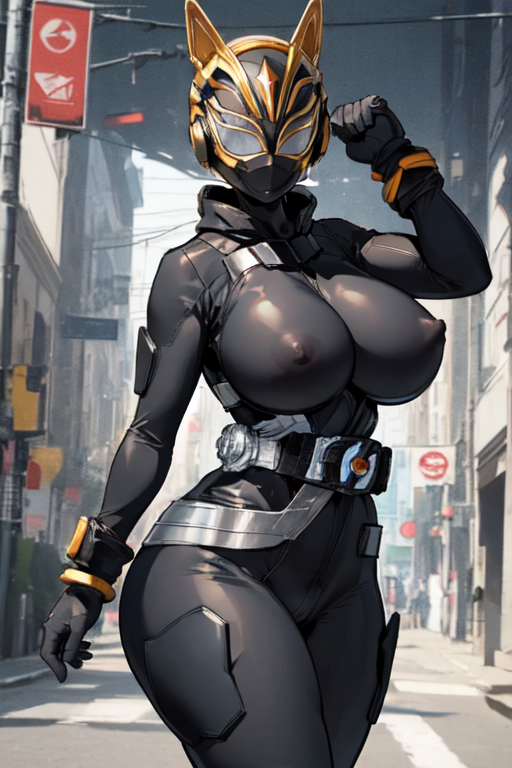 ai_generated armor armored_female breasts female female_only helmet kamen_rider kamen_rider_geats_(series) kamen_rider_na-go large_breasts thick_thighs thighs