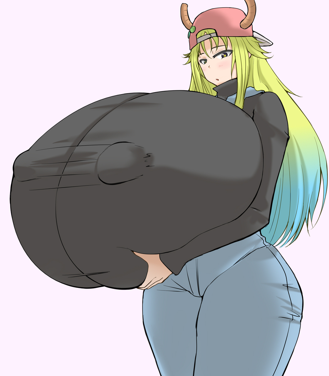 1girls aokuro aokuro_1908 big_breasts breasts enormous_breasts female female_focus female_only giant_breasts gigantic_breasts huge_breasts hyper_breasts jeans kobayashi-san_chi_no_maidragon large_breasts long_hair lucoa lucoa_(maidragon) massive_breasts miss_kobayashi's_dragon_maid quetzalcoatl_(dragon_maid)