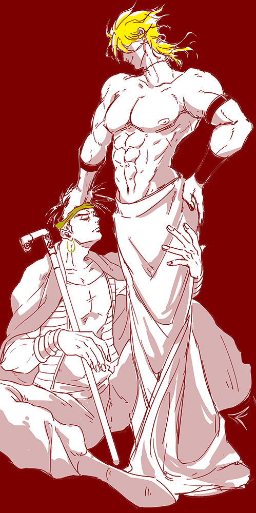 2boys dio_brando gay jojo's_bizarre_adventure male male/male male_only n'doul shirtless_male stardust_crusaders yaoi