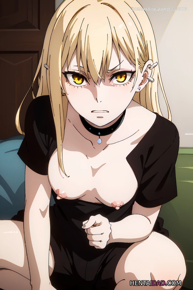 1female 1girls ai_clothes ai_generated blonde_female blonde_hair blonde_hair_female blush blushing_at_viewer chocker earring earrings exposed_breasts female guideau indoor indoors long_blonde_hair long_hair majo_to_yajuu medium_breasts necklace no_sex pierced_ear pierced_ears piercing piercings pose posing room solo solo_female solo_focus solo_girl spiczyhanime the_witch_and_the_beast yellow_eyes