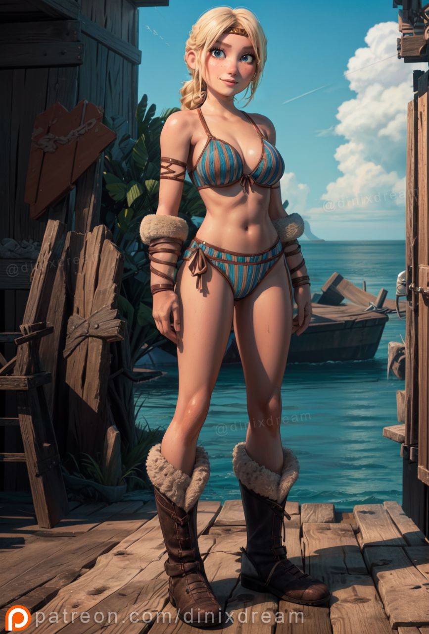 1girls, ai generated, astrid hofferson, bikini, bikini bottom, bikini top, blonde female, blonde hair, blonde-haired female, blue bikini, blue bikini bottom, blue bikini top, blue eyes, breasts, cleavage, curvaceous, curvaceous body, curves, curvy, curvy body, curvy female, curvy figure, dinixdream, dreamworks, female, female only, hourglass figure, how to train your dragon, inner sideboob, light skin, light-skinned female, sideboob, solo, solo female, voluptuous, voluptuous female
