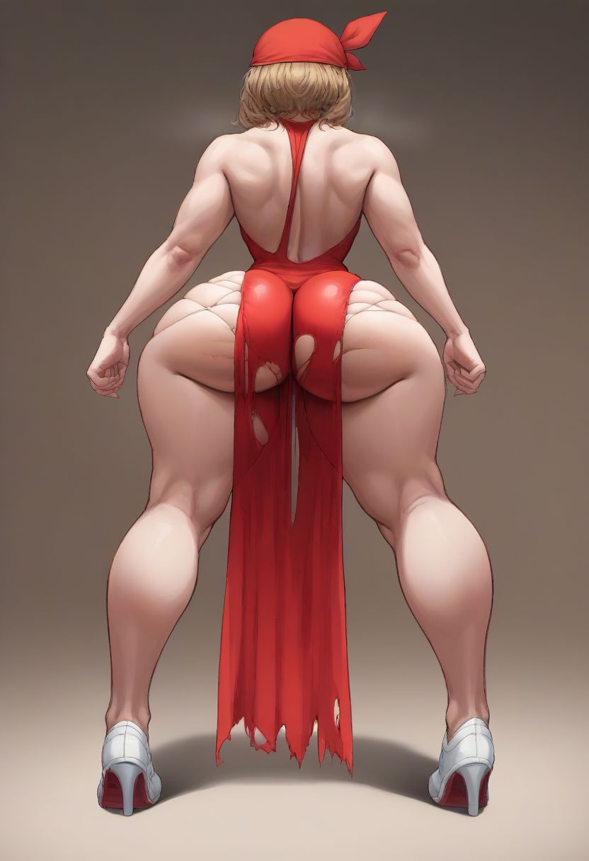 ai generated, ass, bbw, big ass, big thighs, bottom heavy, breasts, bubble ass, busty, female, heels, huge ass, huge thighs, long legs, massive thighs, may (pokemon oras), may (pokemon), narrow waist, pokemon, ripped clothing, round ass, solo focus, thick, thick thighs, thunder thighs, thunderthighs, wide hips