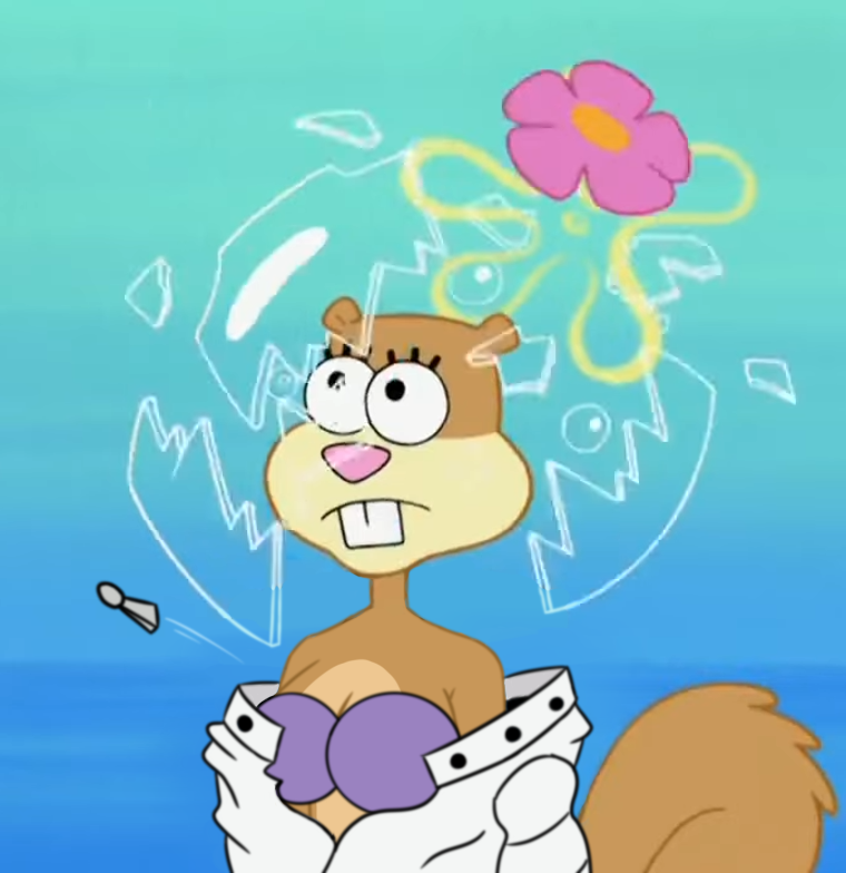 anonymous_artist big_breasts bikini_top breasts female female_focus female_only furry furry_only nickelodeon sandy_cheeks screenshot_edit shattered spongebob_squarepants squirrel tagme