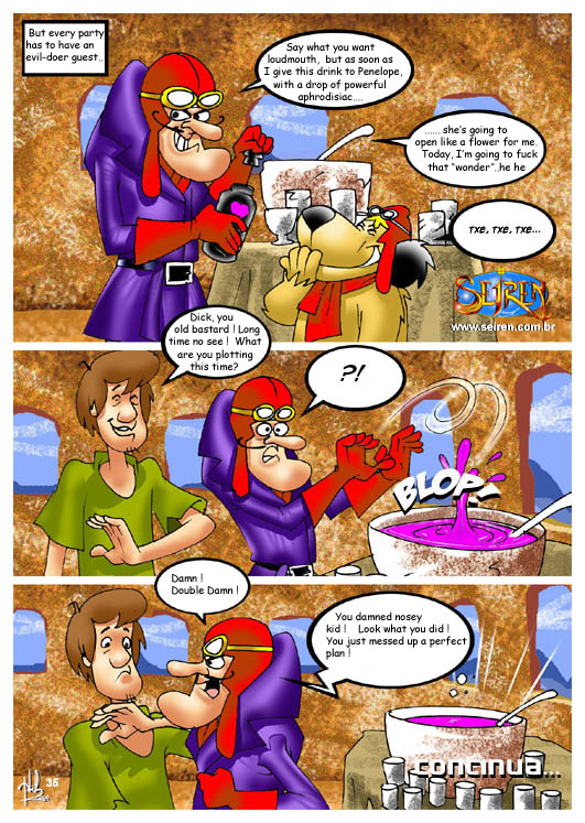 comic crossover dick_dastardly hanna-barbera muttley purple_cum scooby-doo seiren shaggy_rogers