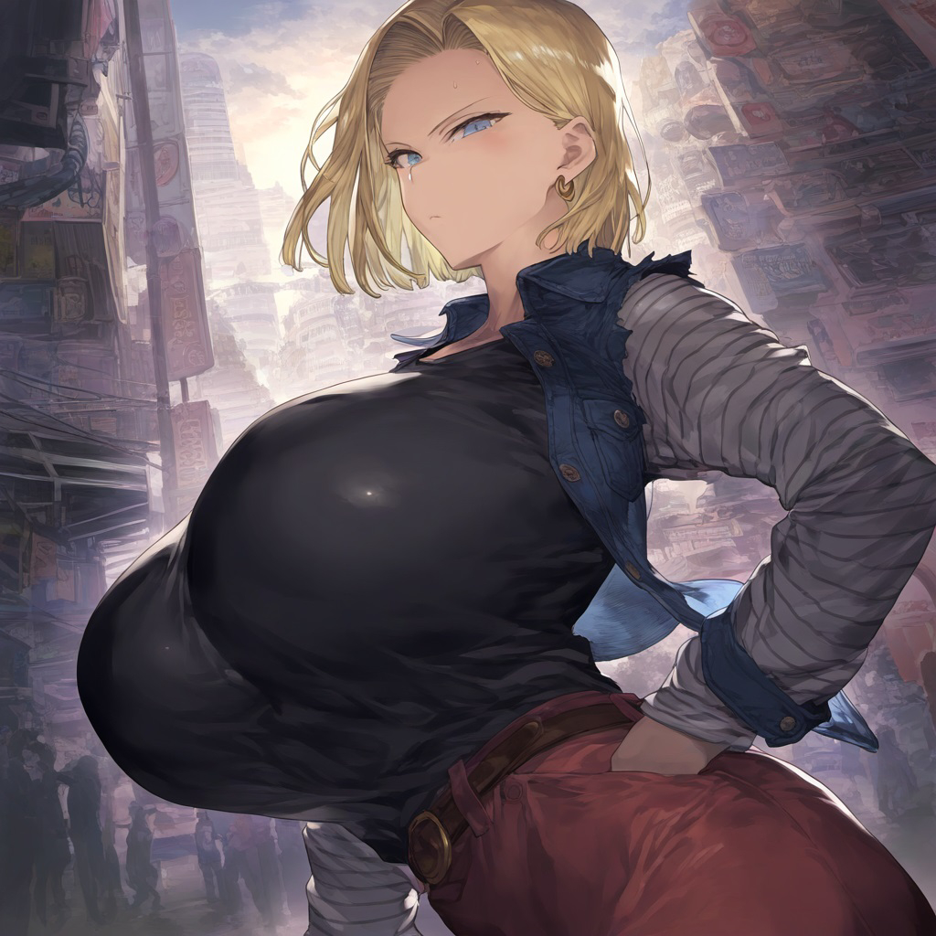 1girls ai_generated android_18 blonde blonde_female blonde_hair blonde_hair_female blue_eyes blue_eyes_female cameltoe cleavage curvy dragon_ball erect_nipples female gigantic_breasts huge_areolae huge_ass nai_diffusion plusmolfa puffy_nipples short_hair short_hair_female stable_diffusion thick_lips voluptuous wide_hips yellow_hair