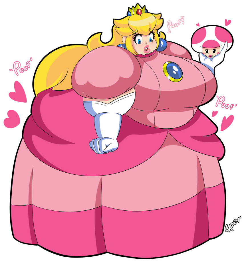 1girls ass belly big_ass big_belly big_breasts breasts chubby dress expansion fat fat_ass female female_focus female_only fully_clothed giant_ass gigantic_ass huge_breasts hyper hyper_ass mario_(series) massive_ass mushroom nintendo obese overweight princess_peach round_ass solo super_mario_bros. thick_ass unknownrez weight_gain