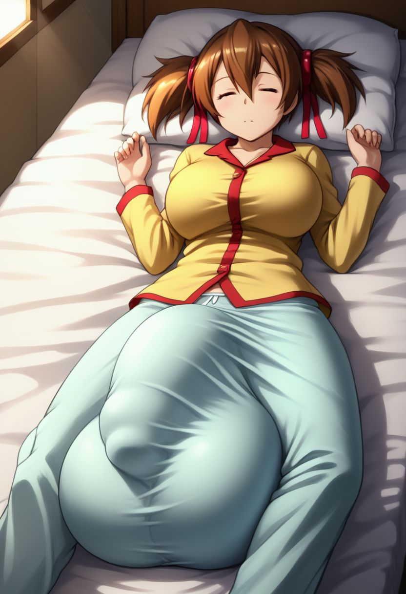 1futa ai_generated anime ayano_keiko back balls_bigger_than_penis balls_under_clothes bed bed_sheet big_balls big_breasts big_penis big_testicles bulge civitai closed_eyes collarbone erect_penis erection erection_under_clothes erection_under_pants full-package_futanari futa_only futanari hair_between_eyes hair_ribbon huge_balls huge_breasts huge_bulge huge_testicles indoors long_sleeves lying mizuiro01 on_back on_bed pajamas pants penis_under_clothes pillow ribbon shirt short_twintails silica sleeping solo solo_futa sword_art_online testicles twintails