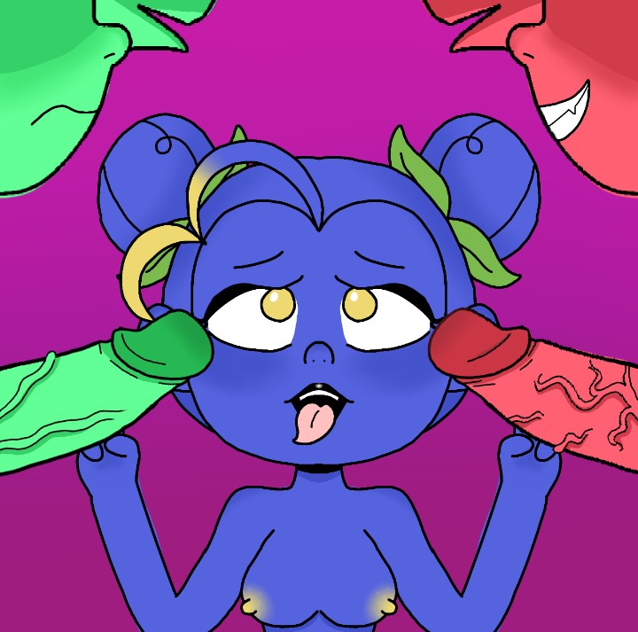 blue_skin cartoon cute female morajo mundo_torajo oral torajo zulmi