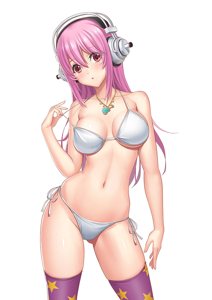 bikini breasts guang_yiren headphones nitroplus super_sonico