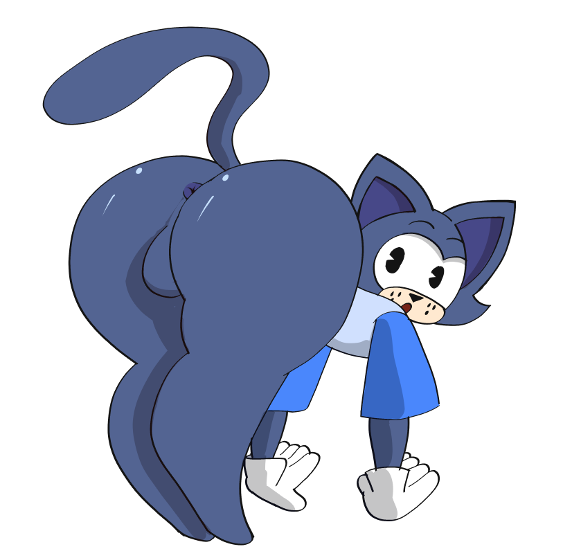 anus ass_up ballsack bottomless_anthro femboy surprised_expression thick_ass thick_thighs toontown toontown_cat toontown_corporate_clash toontown_online toontown_rewritten