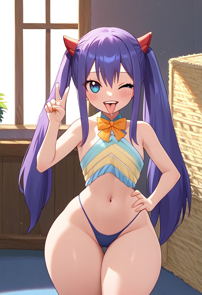 ai_generated anime breasts fairy_tail petite thick_thighs tiny tiny_waist wendy_marvell young