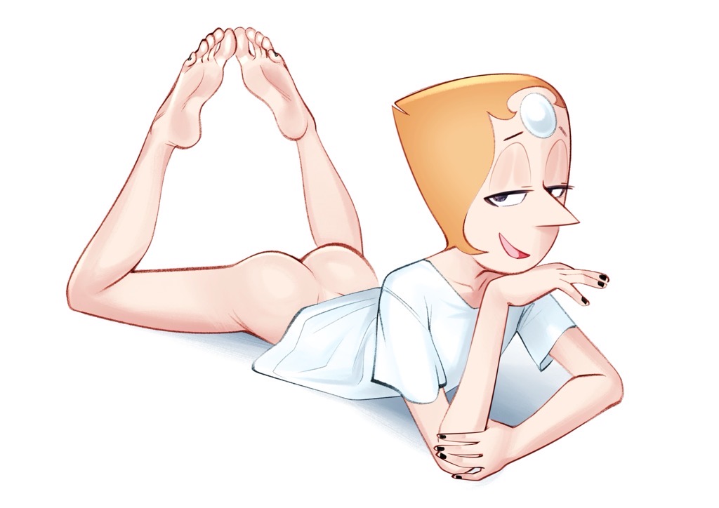 2024 2d ass barefoot bottomless cartoon_network color_edit feet female full_color gem_(species) no_penetration pearl_(steven_universe) solo solo_female steven_universe tagme xu53r