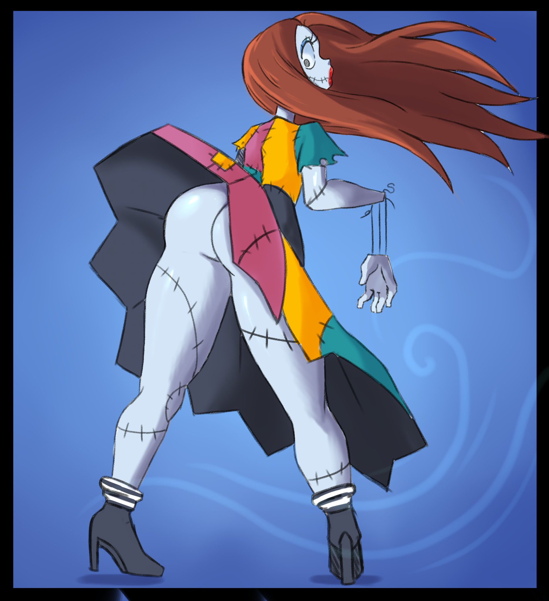 1girls, ass, female, long hair, nightmare before christmas, no panties, princesskari, sally (the nightmare before christmas), tagme, the nightmare before christmas, upskirt, zombie, zombie girl