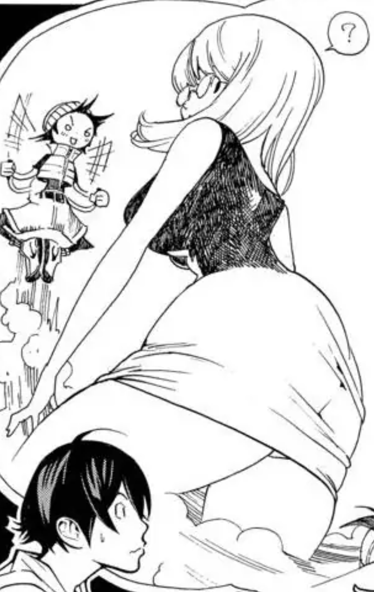 1girls 2boys ass ass_focus bakuman black_and_white breasts canonical_scene cropped glasses imagination mashiro_moritaka miniskirt moritaka_mashiro noa_toyota official_art panties pantyshot screencap skirt sleeveless sleeveless_shirt teacher tight_clothing tight_skirt upskirt