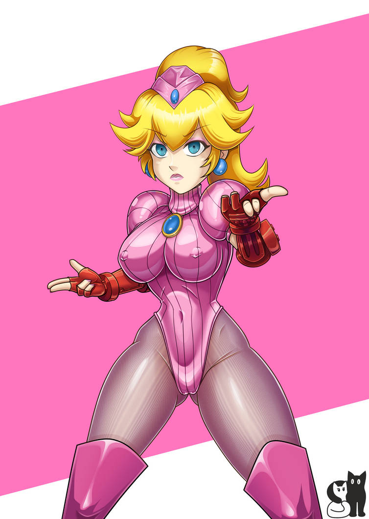 1girls blonde_hair blue_eyes breasts earrings fingerless_gloves gloves hat highleg highleg_leotard hypnosis large_breasts leotard lipstick looking_at_viewer makeup mario_(series) mind_control nintendo pantyhose pink_lingerie ponytail princess_peach rosvo shadaloo_dolls street_fighter thighhigh_boots