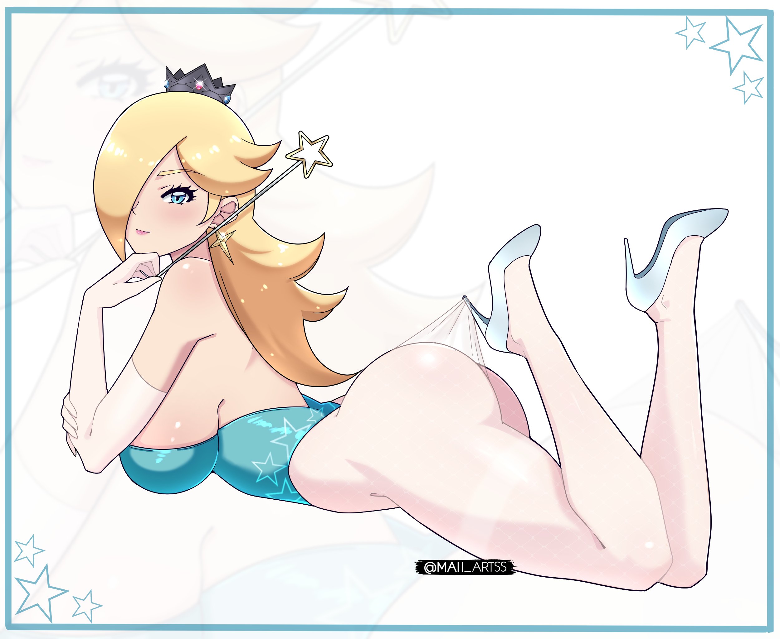 1girls, blonde hair, female, high heels, maii artss, nintendo, princess rosalina, super mario galaxy, wand