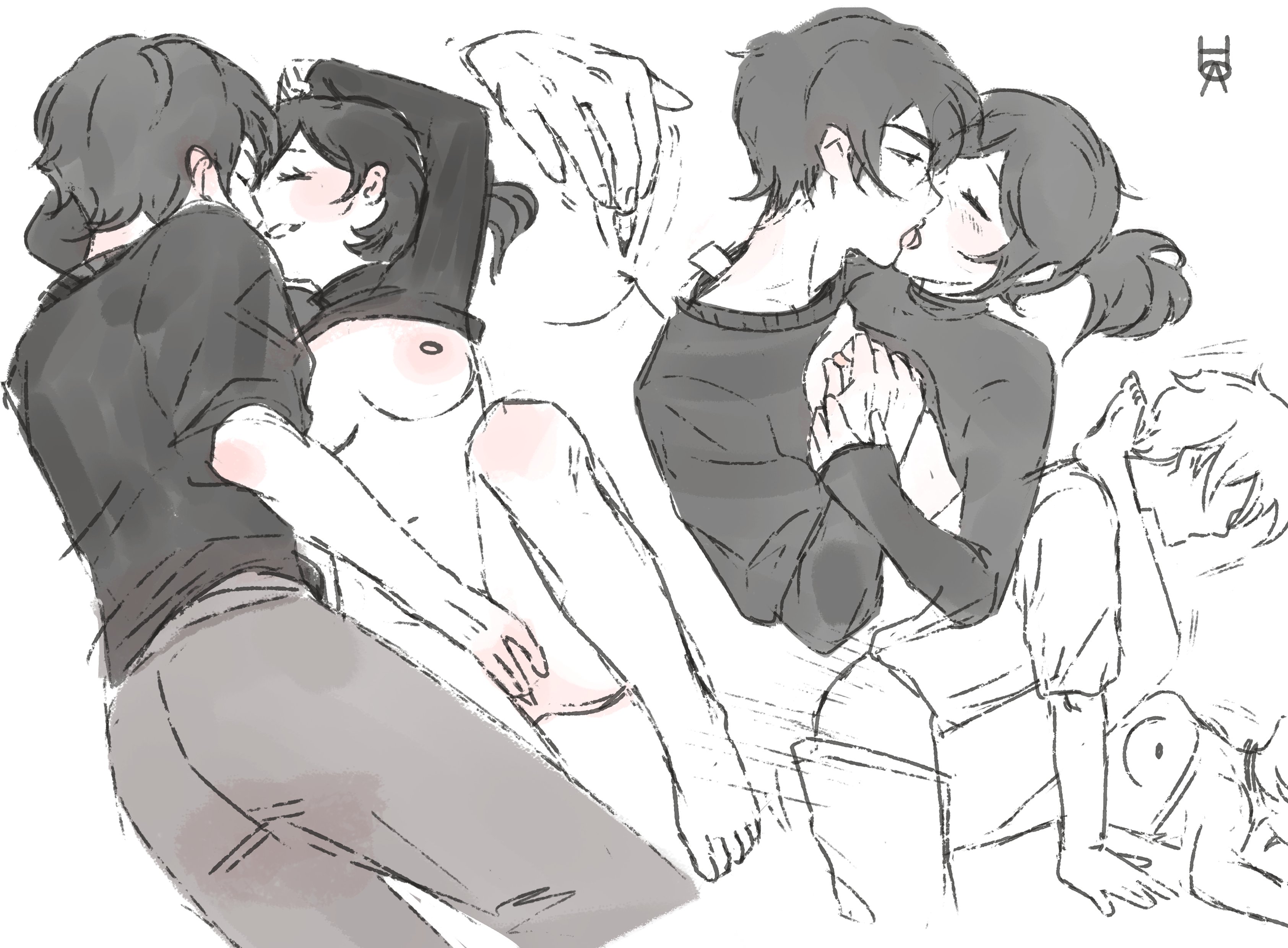 1boy, 1girls, 2d, andrew graves, anus, ashley graves, black hair, blush, breasts, brother and sister, closed eyes, couple, female, fingering, french kiss, incest, kissing, legs up, male, male and female focus, missionary position, nipple pinch, nipple play, nipples, passionate, passionate kiss, phuonghoa198, pinch, pinching nipple, pinching nipples, ponytail, pussy, romantic, rubbing clitoris, rubbing pussy, sex, shirt lift, siblings, straight, the coffin of andy and leyley, tongue kiss, uncensored, vaginal fingering
