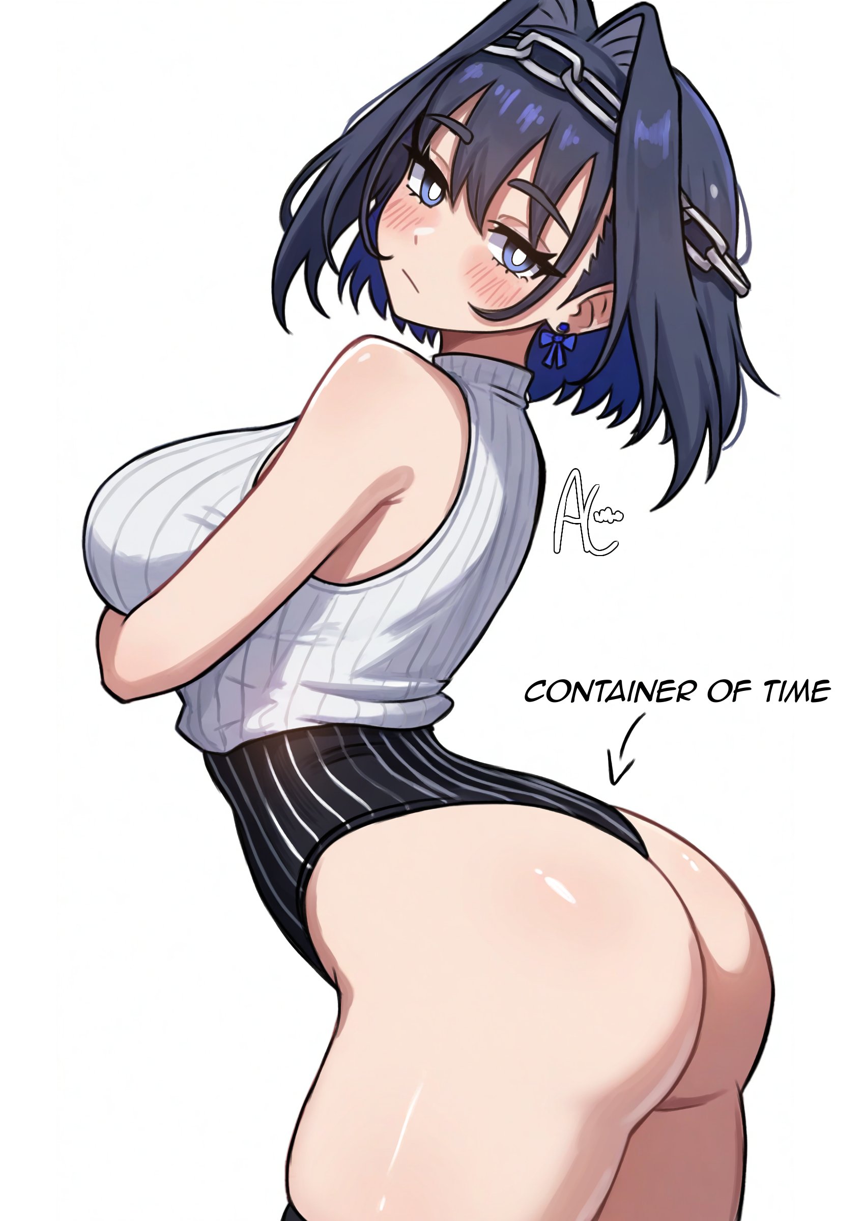 alissashogun, ass, ass focus, ass grab, blue eyes, blue hair, evil container, hololive, hololive english, hololive english -council-, hololive english -promise-, lissamikodraws, ouro kronii, thick ass, thick thighs, virtual youtuber, vtuber, vtuberfanart