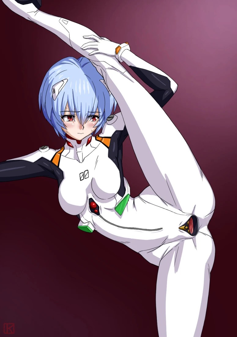 ai edit, ass, blue hair, blush, bodysuit, bondage, breasts, clothed masturbation, clothing, embarrassed, faker, female, gaping, gaping pussy, hips, keny, legs, masturbation, medium breasts, neon genesis evangelion, plugsuit, pussy, red eyes, rei ayanami, short hair, skin tight, speculum, spread legs, spread pussy, thighs