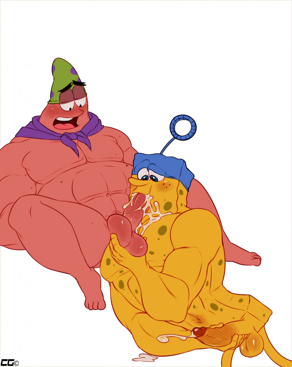 2boys abs anthro ball_play balls barefoot biceps blush cartoondestroyer crazedg cum cum_in_mouth cum_inside cum_on_body cum_on_chest cum_on_face cum_on_mouth cum_on_penis cumshot erection fellatio fish furry furry_only gay half-closed_eyes hat headgear invincibubble looking_down lying male male_only manly marine masturbation mr._superawesomeness musclegut muscles navel nickelodeon nude on_back on_side oral orgasm patrick_star pecs penis sea_sponge smooth_skin sponge_out_of_water spongebob_squarepants spongebob_squarepants_(character) spread_legs starfish sucking superhero