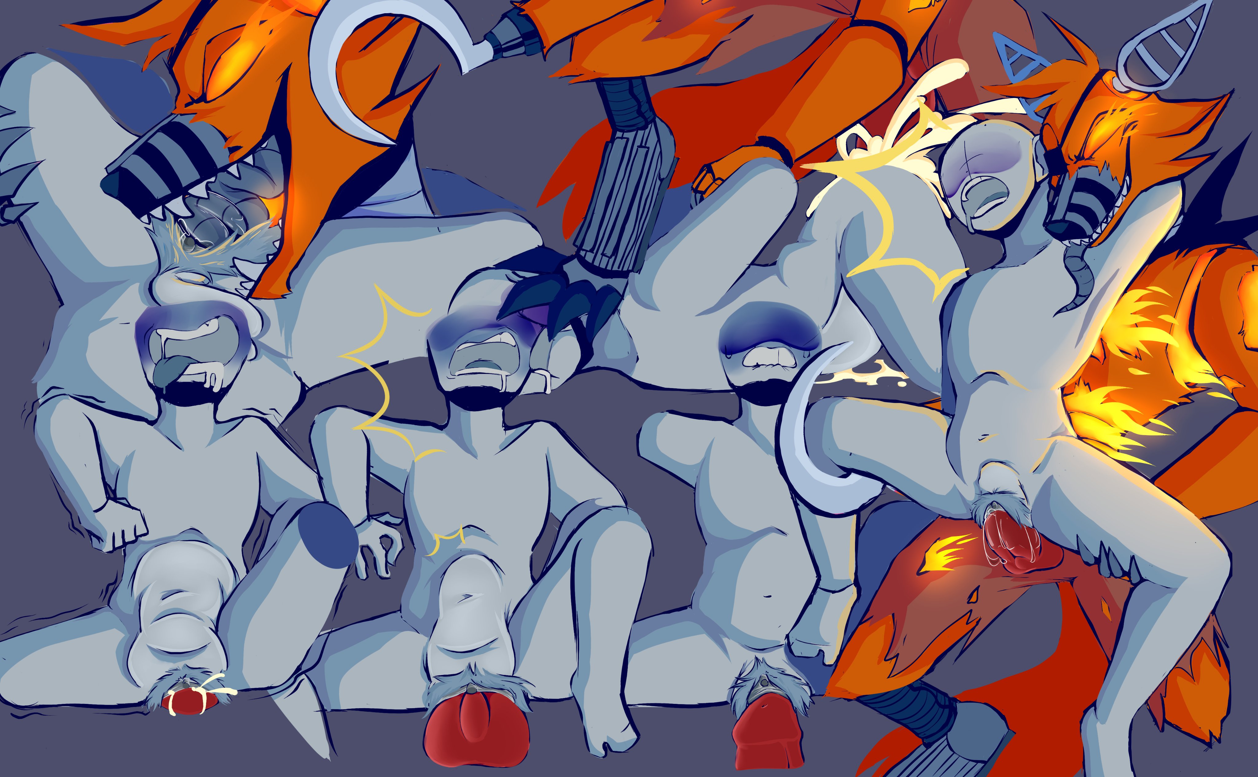 1anthro, 1boy1cuntboy, 1cuntboy, 1cuntboy1male, 1furry, 2boys, albinogaetor, ambiguous penetration, andromorph, andromorph penetrated, andromorph/male, animatronic, anon, anthro, anthro male, biting lip, biting own lip, bodily fluids, brown pants, canid, canine, claws, clit, clothing, cock, cum, cum in pussy, cum inside, cum inside pussy, cumflation, cunnilingus, cuntboy, cuntboy anon, cuntboy on male, cuntboy/male, curse of dreadbear, detailed stomach bulge, dick, drool, drooling, duo, eating pussy, excessive cum, excessive genital fluids, eye patch, eye shadow, eyepatch, face down ass up, fire, five nights at freddy's, five nights at freddy's: help wanted, flame, flames, fnaf, fox, fur, furry, furry male, gay, genital fluids, genitals, gray body, grey body, grey skin, grim foxy, hairy pussy, halloween, hook, hook hand, inflation, interspecies, jizz, jpeg, licking pussy, long tongue, long tongue penetration, male, male anthro, male furry, male on cuntboy, male only, male/cuntboy, metal, navel, on fire, only male, open mouth, orange body, orange fur, pants, penetration, penis, penis in pussy, pirate, pubic hair, pussy, red cock, red penis, ripped clothing, ripped pants, ripped shorts, saliva, semen, sex, sharp claws, shorts, stomach bulge, tongue in pussy, torn pants, trans ftm anon, vaginal penetration, vaginal sex, video games, vulpine, vulva, y/n