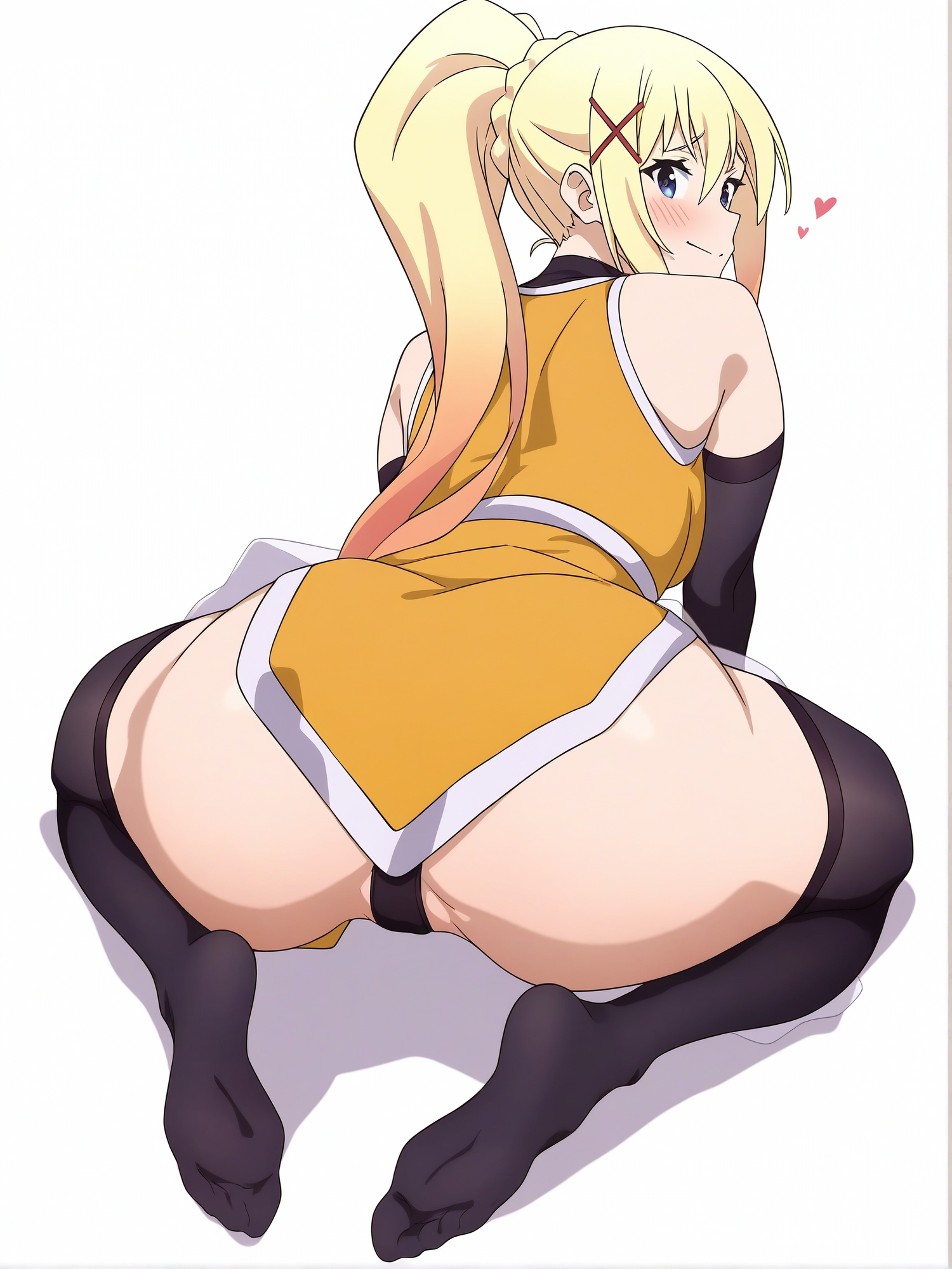 ai generated, all fours, ass, clothing, darkness (konosuba), female, kneeling, kono subarashii sekai ni shukufuku wo!, konosuba, looking at viewer, presenting, solo