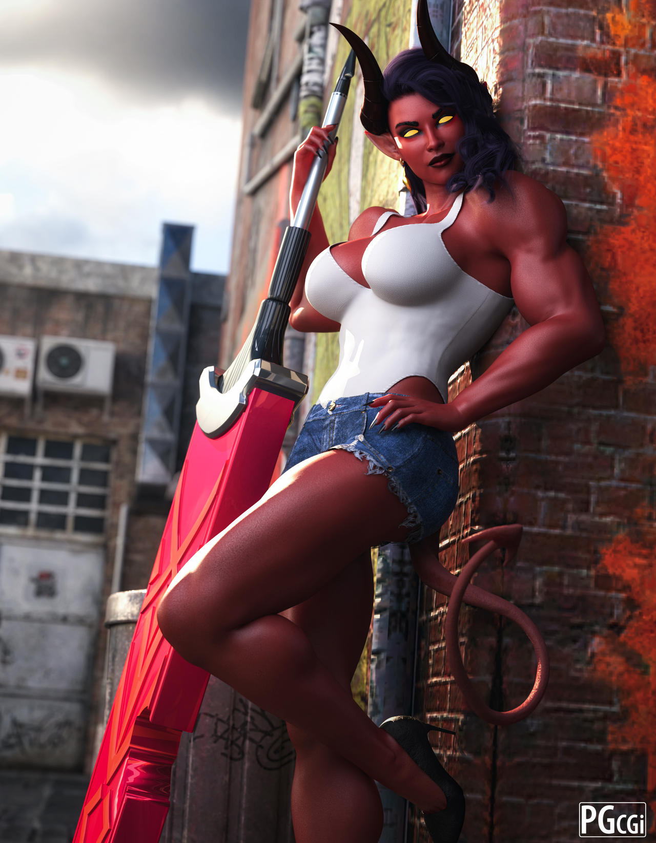1girls, 3d, big ass, big breasts, big thighs, breasts, curvaceous, curvy, curvy figure, demon, demon girl, demoness, dispatch (game), female, half demon, half-demon, hips, hourglass figure, legs, malevola gibb, mature, mature female, pgandara, red body, red skin, red-skinned female, slim waist, thick, thick hips, thick legs, thick thighs, thighs, voluptuous, waist, wide hips