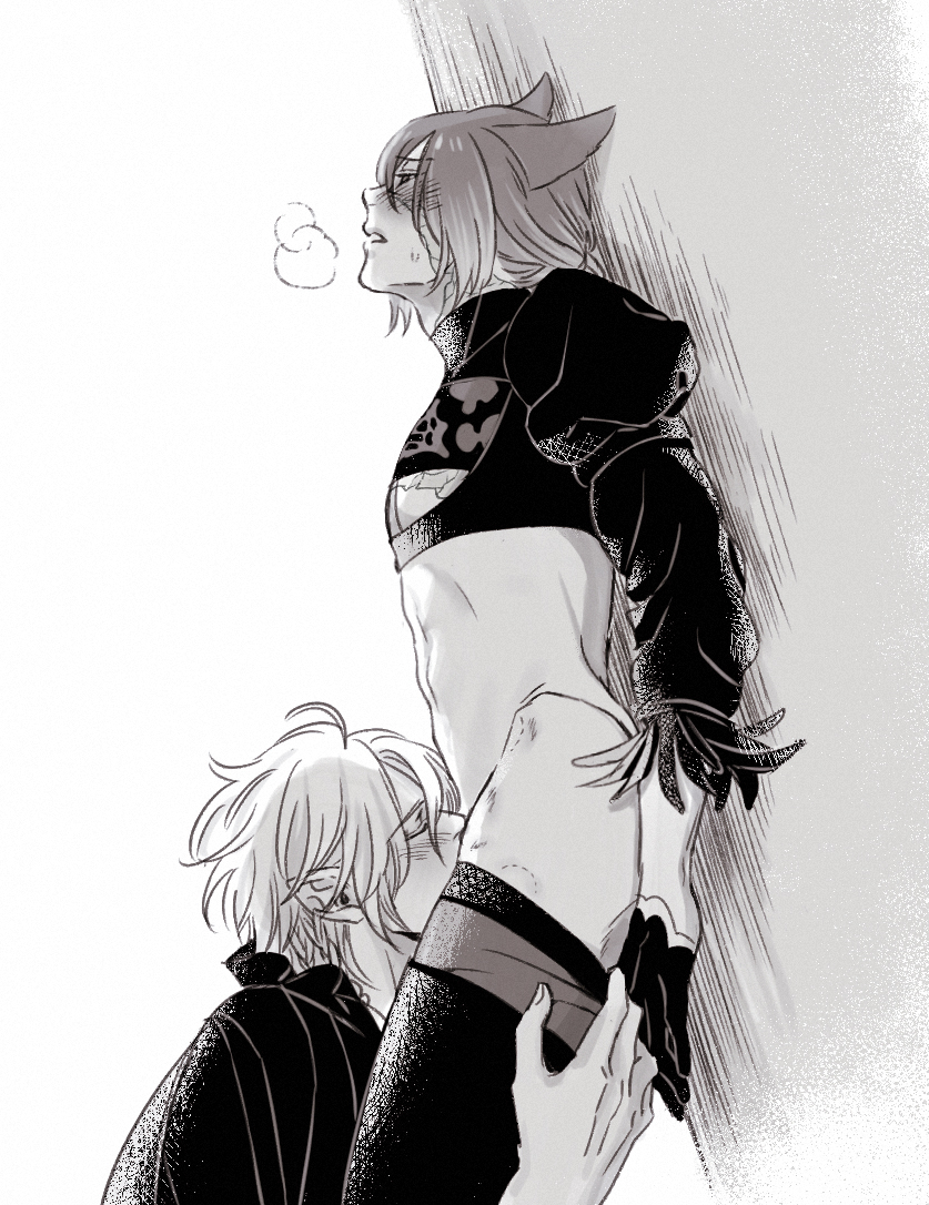 2boys, cat boy, cat ears, catboy, crystal exarch, deepthroat, fellatio, final fantasy xiv, g'raha tia, gay, gay male, gay sex, kemonomimi, male focus, male only, male/male, miqo'te, oral, oral sex, sucking dick, sucking penis, warrior of light (ff14), yaoi