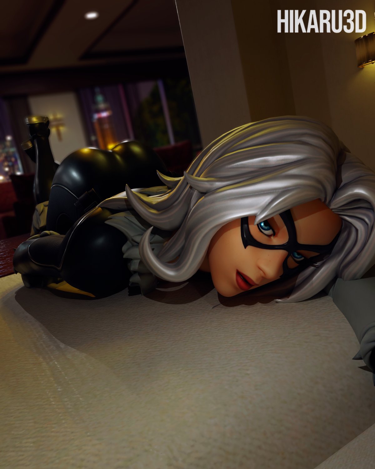 1girls, 2024, 3d, 3d (artwork), alluring, ass, ass up, bed, big ass, big butt, black cat (fortnite), black cat (marvel), blue eyes, bodysuit, curvaceous, curvaceous body, curvaceous female, curvaceous figure, curvaceous hips, curvy, curvy body, curvy female, curvy figure, curvy hips, enticing, felicia hardy, female, fortnite, fortnite (marvel comics), fortnite: battle royale, hikaru3d, hips, huge ass, huge butt, large ass, large butt, looking at viewer, marvel, marvel comics, massive ass, massive butt, night, on the bed, red lipstick, room, seducing, seductive, seductive look, seductive pose, shiny, shiny ass, shiny butt, shiny clothes, skin tight, solo, solo female, spider-man (series), superheroine, teasing, teasing viewer, temptation, tempting, tempting viewer, thick, thick ass, thick butt, thick hips, thick thighs, thief, tight clothes, tight clothing, voluptuous, voluptuous female, white hair, wide hips