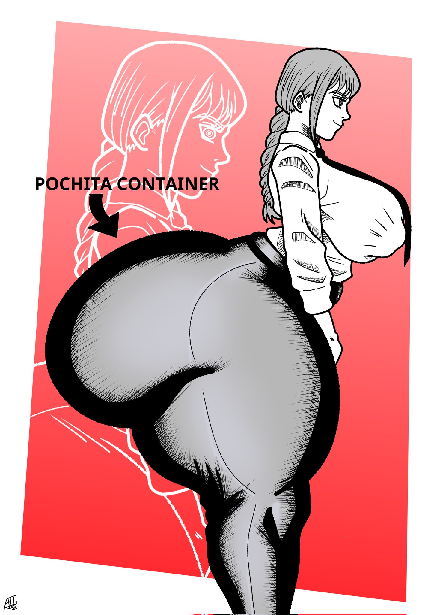 1girls, 2020, 2025, 2025s, afreetime, alternate ass size, alternate breast size, ass bigger than breasts, ass bigger than head, ass bigger than torso, ass body, big breasts, bottom heavy, chainsaw man, evil container, female, female only, huge ass, huge balls, huge breasts, huge thighs, jpeg, makima (chainsaw man), massive ass, massive butt, meat wall (body type), meme, monochrome, pear shaped, pear shaped female, pear-shaped figure, solo, solo female, solo focus, spiral eyes, teapot (body type), theafreetime, twitter link, unique eyes, watermark