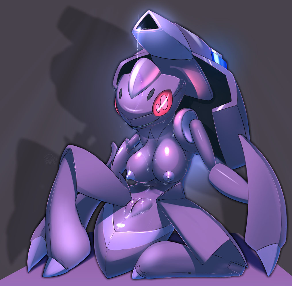 2014 anthro areola big_breasts breasts elpatrixf female genesect legendary_pokemon nintendo nipples nude pokemon pussy solo video_games