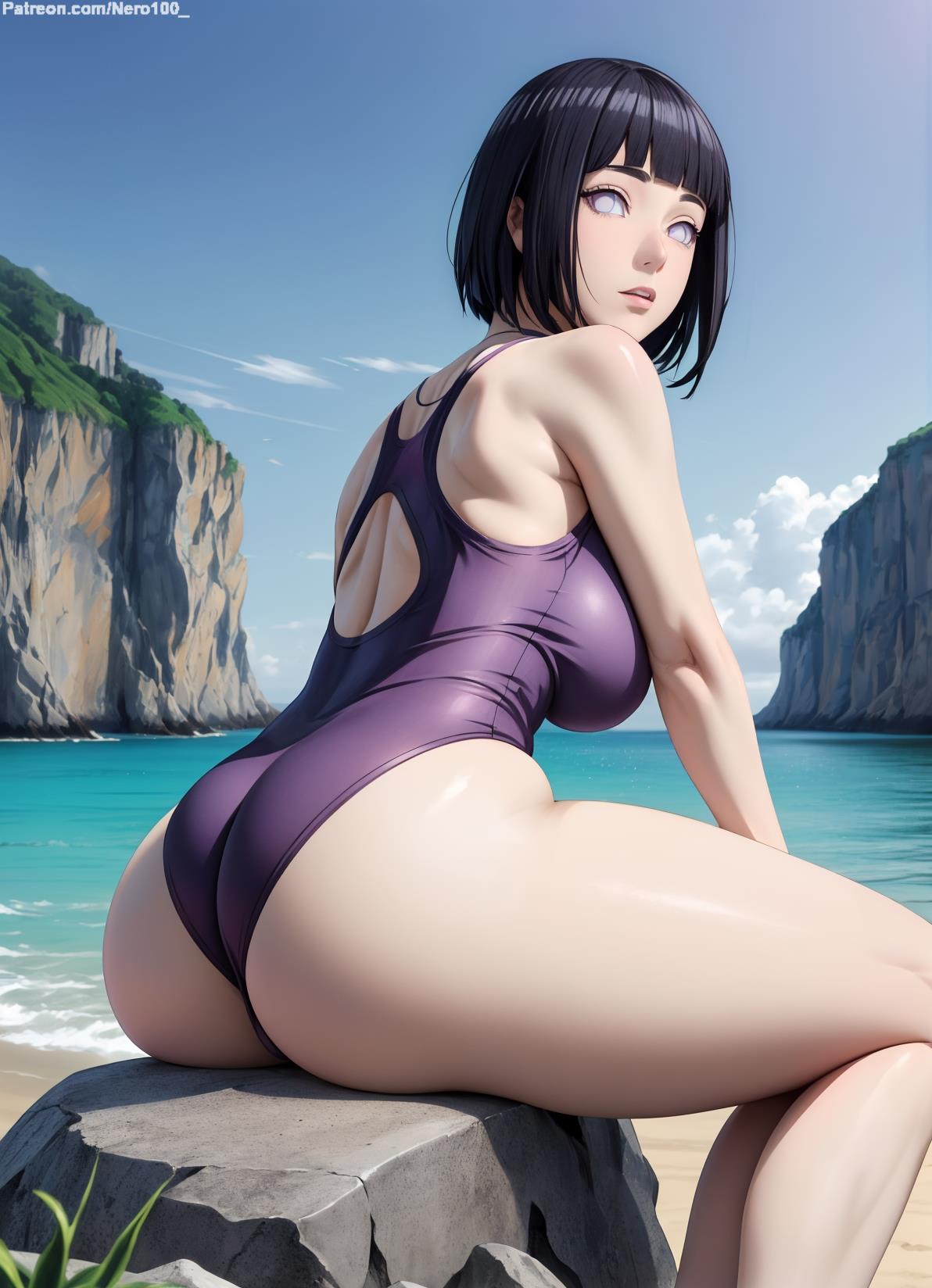 1girls 2d ai_generated ass ass_focus athletic athletic_female back back_view bare_shoulders beach belly big_ass big_breasts black_hair bob_cut boruto:_naruto_next_generations chest cleavage curvy curvy_figure cute cute_face detailed eyelashes eyeshadow female female_only fit fit_female focus from_behind green_eyes grey_eyes high_quality huge_breasts hyuuga_hinata legs light-skinned_female light_skin lips lipstick looking_at_viewer makeup mascara mature medium_hair midriff naruto naruto_(series) naruto_shippuden navel nero100 one-piece_swimsuit outdoors pale-skinned_female pale_skin posing public sagging_breasts seductive seductive_look stable_diffusion swimsuit swimwear tagme thick_ass thick_butt thick_thighs thighs wide_hips