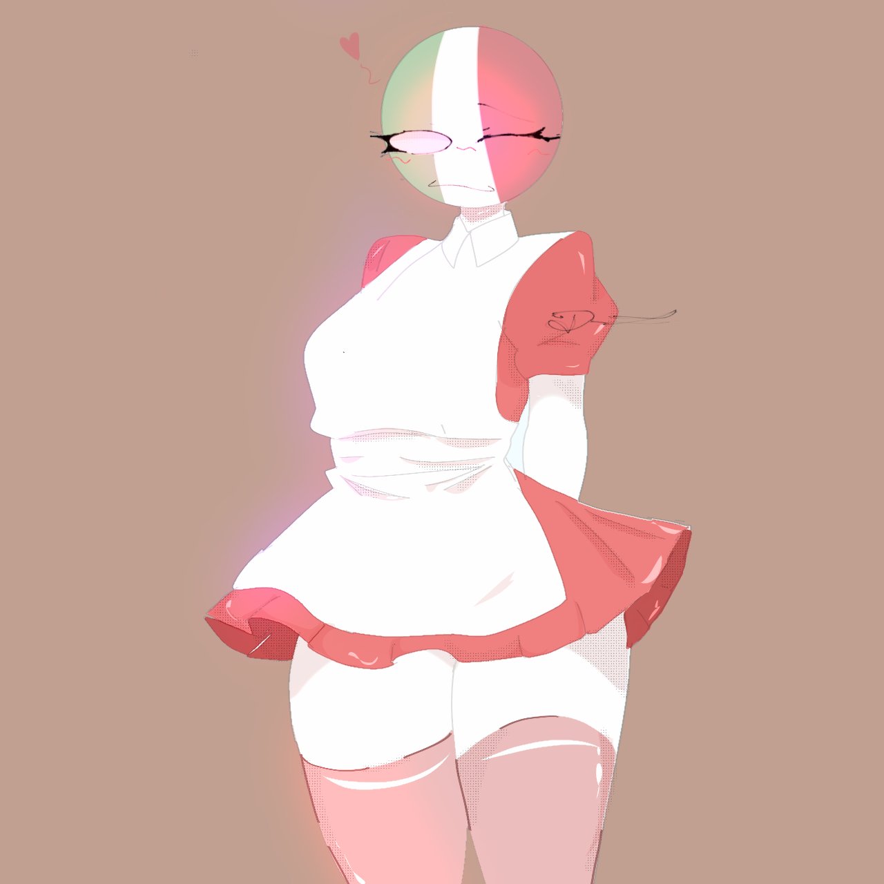 arms_behind_back breasts clothed clothing countryhumans countryhumans_girl davidpe female female_focus female_only hands_behind_back heart italy_(countryhumans) skirt skirt_lift thick_thighs thighhighs thighs wink winking_at_viewer