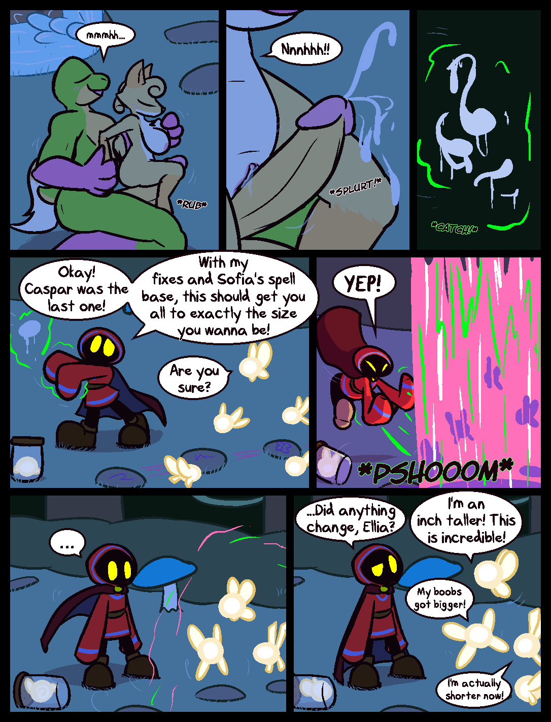 2025 amphibian anthro anthro_on_anthro balls big_breasts big_penis black_body blue_clothing blue_hood blue_robe bodily_fluids breast_grab breasts brown_clothing brown_footwear brown_shoes canid canine cape caspar_the_frog clitoris closed_eyes clothing comic container cum cumshot dipstick_tail duo ejaculation english_text erection fairy female female_on_top footwear fox frog fungus fur genital_fluids genitals glans gloves_(marking) green_body green_skin groping_from_behind group hand_on_breast hi_res humanoid_genitalia humanoid_penis interspecies jar larger_anthro larger_male leg_markings leo_the_magician long_sleeves magic male male/female male_on_bottom mammal markings moan motion_lines mouthless mushroom night nipples no_pupils on_bottom on_top onomatopoeia orgasm outside penis pink_body pink_glans pink_nipples pink_pussy pink_skin pond pussy red_cape red_clothing red_hood red_robe robe sex shadow_creature shoes size_difference smaller_anthro smaller_female socks_(marking) sound_effects tail tail_markings text thick_penis thigh_sex ultilix vaginal_fluids waterfall white_body white_fur yellow_balls yellow_body yellow_eyes yellow_fur yellow_penis yellow_skin