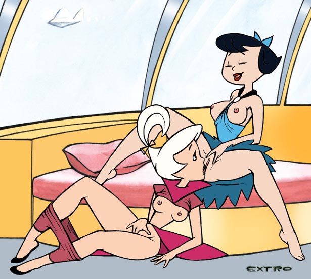 betty_rubble extro female female_only hanna-barbera human judy_jetson masturbation multiple_females multiple_girls nipples the_flintstones the_jetsons yuri