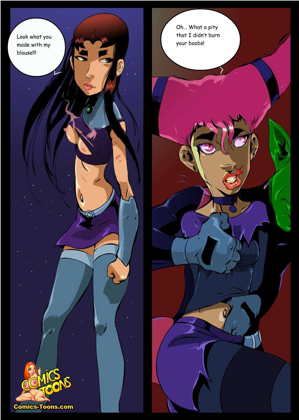 beast_boy comic comics-toons.com dc_comics female jinx_(dc) male okunev smooth_skin starfire teen_titans unseen_male_face