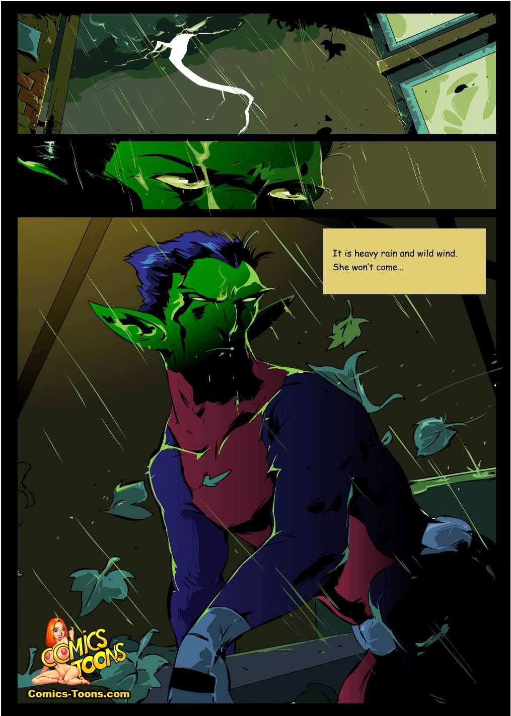 beast_boy comic comics-toons.com dc_comics dcau female jinx_(dc) male okunev smooth_skin starfire teen_titans