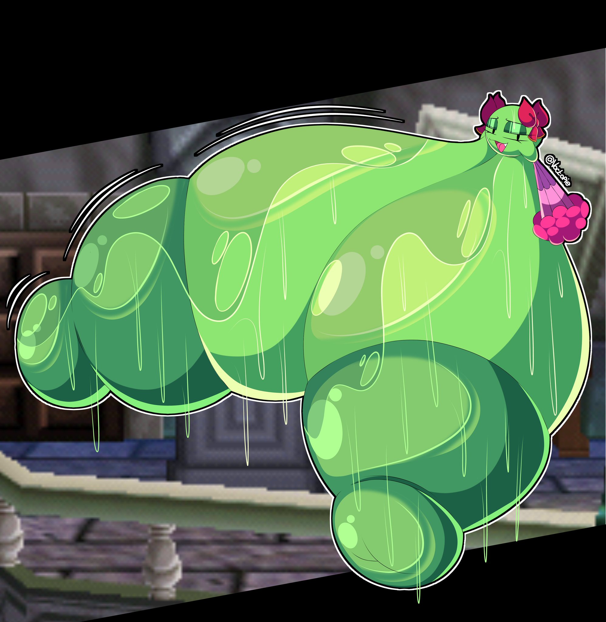 1girls, ball with boobs, ball with hyper features, big breasts, boo (mario), breasts, breasts bigger than head, breasts out, cleavage, colossal breasts, colossal nipples, enormous breasts, female, female focus, female only, flower, flowers, ghost, ghost girl, giant breasts, gigantic breasts, gigantic nipples, ginormous breasts, ginormous nipples, green body, heavy breasts, holding, holding object, huge breasts, hyper, hyper breasts, lady bow, large breasts, looking at viewer, mario (series), massive breasts, massive nipples, mommy, mommy milkers, naked, naked female, nintendo, nude, nude female, open mouth, paper mario, pink flower, red ribbon, red ribbons, ribbon, ribbons, sharp teeth, solo, solo female, solo focus, super mario bros., sweat, sweatdrop, sweating, sweaty, sweaty body, sweaty breasts, tits bigger than head, tits out, titties, tongue, tongue out, voctopie, waddling head