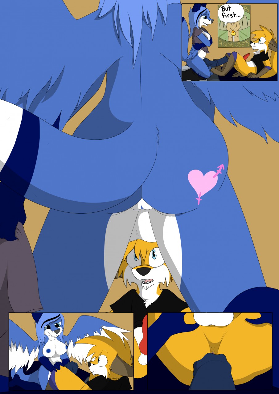 1boy 1futa age_difference animal_genitalia anthro backsack blue_eyes blue_nipples blue_penis blue_pussy breasts canine comic completely_nude daughter dialogue english_text erection father father_and_daughter flare fox full-package_futanari furry futa_on_male futadom futanari heart herm herm_on_male horsecock incest intersex knot male malesub mammal mostly_nude nikkisheep nipples nude nude_futanari parent parent_and_child penis pussy smile surprised tagme tattoo testicles text undressing wide_hips wings younger_futanari