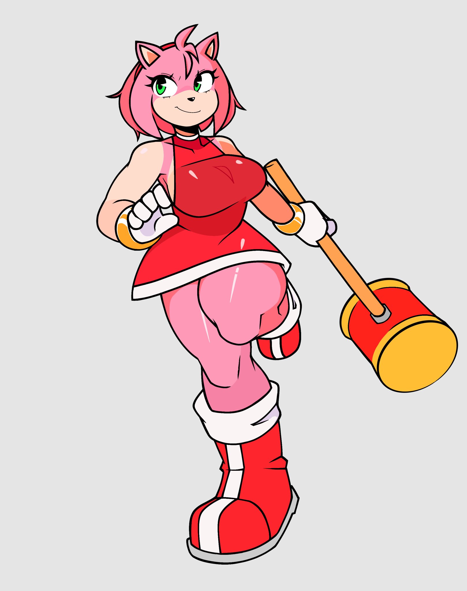 amy rose, big breasts, ryuuuk1, sega, sonic (series)