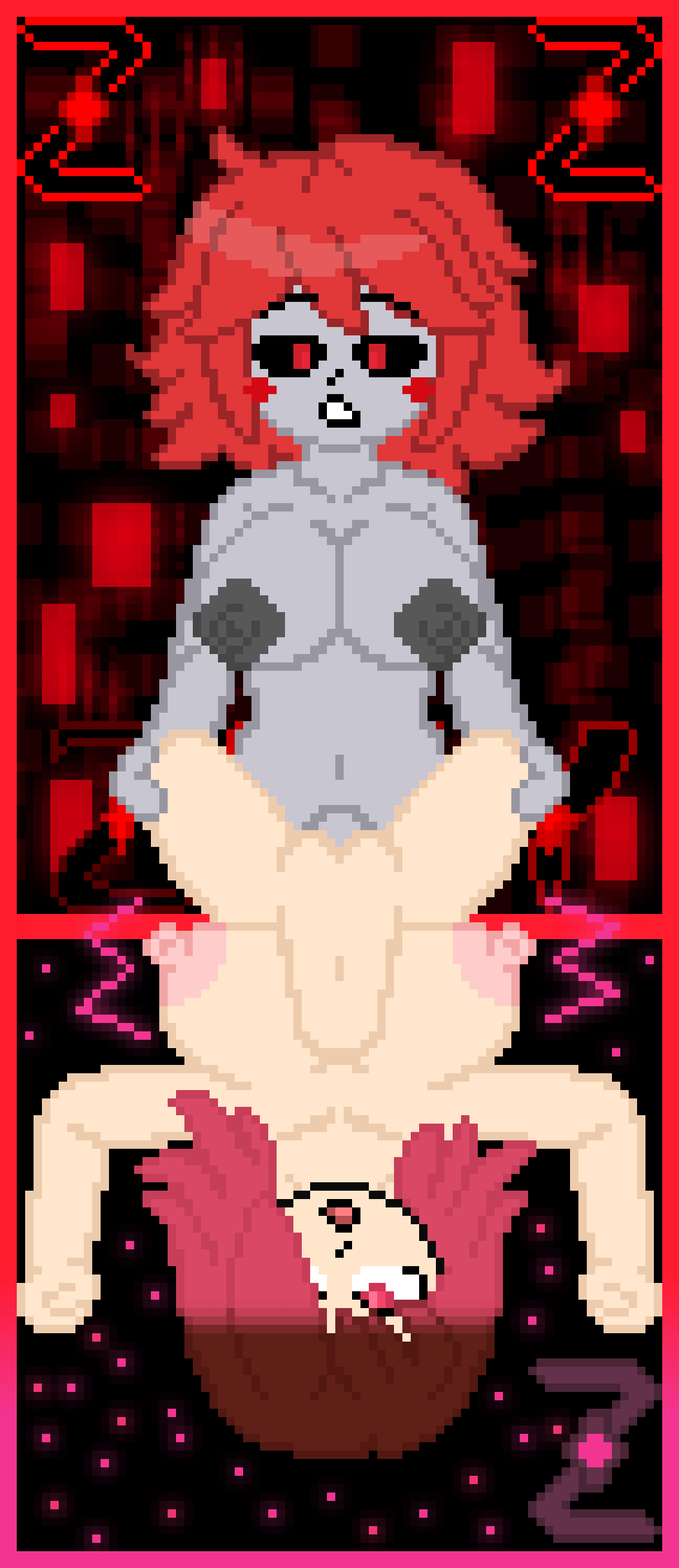 1futa 1girls bete_noire big_breasts big_penis breasts bulge female futa_on_female glitchtale holding_legs laying_down penetration penis penis_in_pussy pixel_art player_(underplayer) pussy_penetration self_upload underplayer undertale undertale_(series) undertale_au zixy