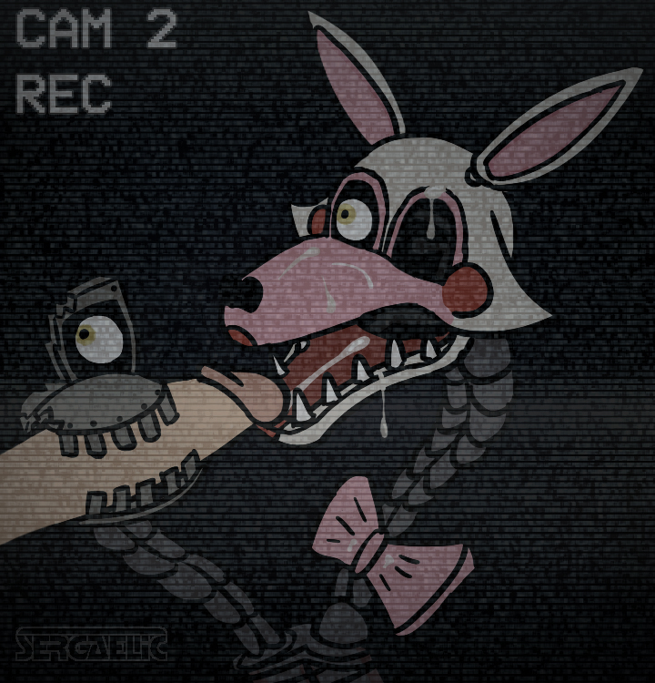 animatronic canine cum cum_on_face disembodied_penis duo english_text erection fellatio female five_nights_at_freddy's five_nights_at_freddy's_2 fox human machine male mammal mangle_(fnaf) mechanical oral penis robot sergaelic sex solo_focus text