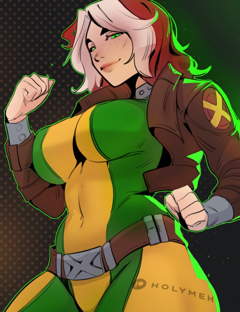 1girls, 2d, 2d (artwork), anna marie, artist name, big ass, big breasts, big thighs, breasts, curvaceous, curvy, curvy figure, digital media (artwork), female, female only, hips, holymeh, homo superior, hourglass figure, huge ass, huge breasts, large ass, large breasts, legs, light skin, light-skinned female, marvel, marvel comics, marvel rivals, mature, mature female, multicolored hair, mutant, mutant (marvel), rogue (marvel rivals), rogue (x-men), sfw, slim waist, solo, solo female, thick, thick hips, thick legs, thick thighs, thighs, voluptuous, waist, wide hips, x-men